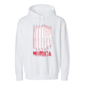 Murica American Flag Patriotic Garment-Dyed Fleece Hoodie