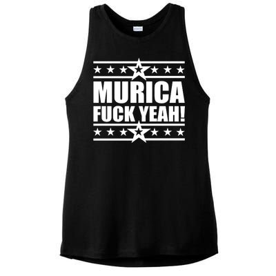 Murica F*ck Yeah! Ladies PosiCharge Tri-Blend Wicking Tank