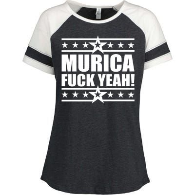 Murica F*ck Yeah! Enza Ladies Jersey Colorblock Tee