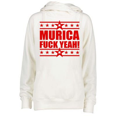 Murica F*ck Yeah! Womens Funnel Neck Pullover Hood