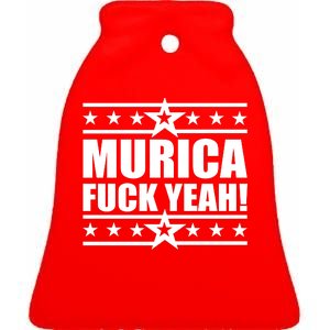 Murica F*ck Yeah! Ceramic Bell Ornament