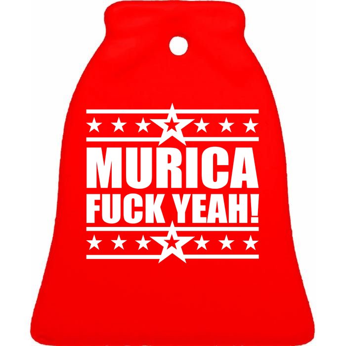 Murica F*ck Yeah! Ceramic Bell Ornament