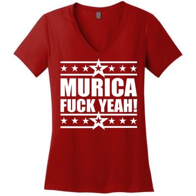 Murica F*ck Yeah! Women's V-Neck T-Shirt