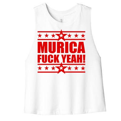 Murica F*ck Yeah! Women's Racerback Cropped Tank