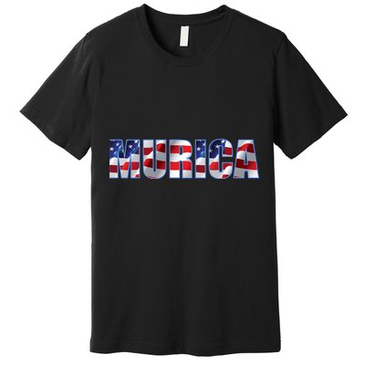 Murica Fourth of July USA Retro Vintage Style Premium T-Shirt