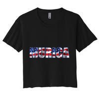 Murica Fourth of July USA Retro Vintage Style Crop Top