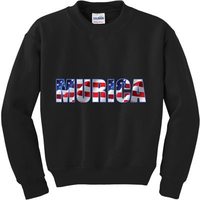 Murica Fourth of July USA Retro Vintage Style Kids Sweatshirt