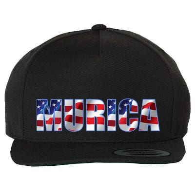 Murica Fourth of July USA Retro Vintage Style Wool Snapback Cap