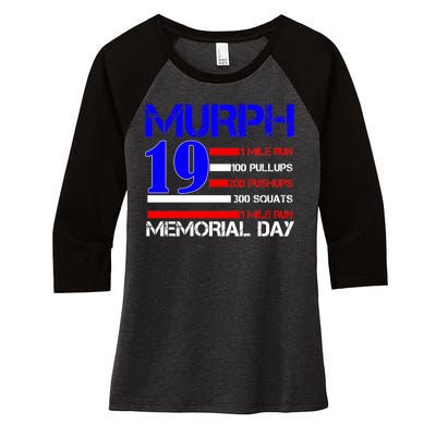 Murph 19 Memorial Day Women's Tri-Blend 3/4-Sleeve Raglan Shirt