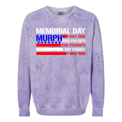 Murph Memorial Day 1 Mile Run Colorblast Crewneck Sweatshirt