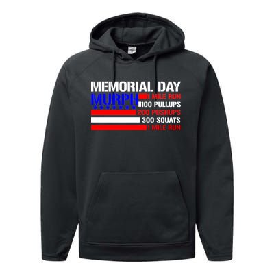 Murph Memorial Day 1 Mile Run Performance Fleece Hoodie