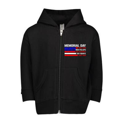 Murph Memorial Day 1 Mile Run Toddler Zip Fleece Hoodie