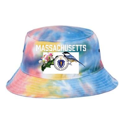 Massachusetts Us State Flag With State Bird Flower Tie Dye Newport Bucket Hat