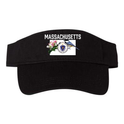 Massachusetts Us State Flag With State Bird Flower Valucap Bio-Washed Visor