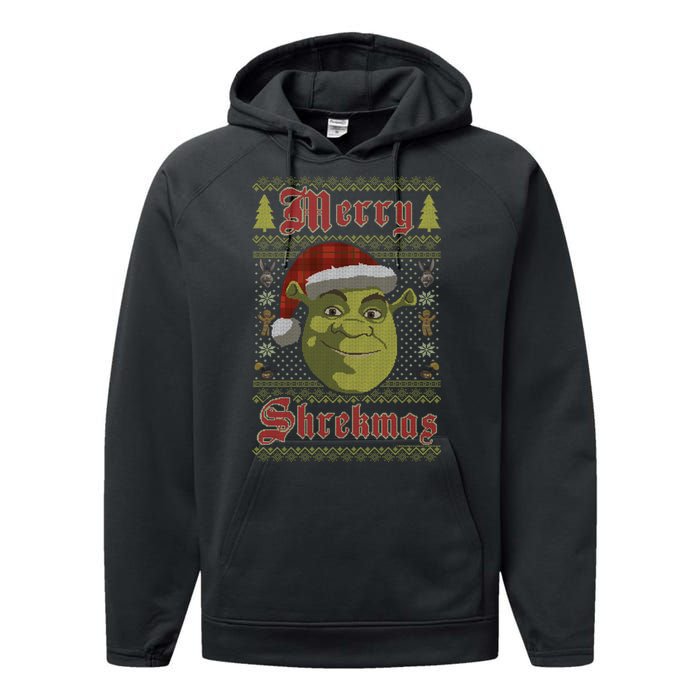 Merry Ugly Sweater Style Christmas Performance Fleece Hoodie