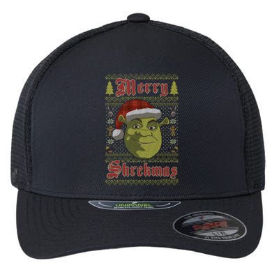 Merry Ugly Sweater Style Christmas Flexfit Unipanel Trucker Cap