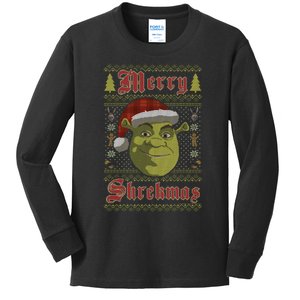 Merry Ugly Sweater Style Christmas Kids Long Sleeve Shirt