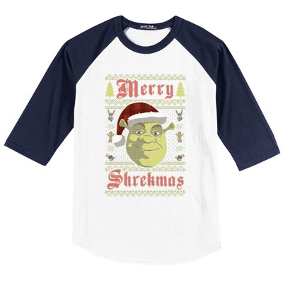 Merry Ugly Sweater Style Christmas Baseball Sleeve Shirt