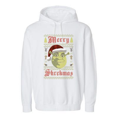 Merry Ugly Sweater Style Christmas Garment-Dyed Fleece Hoodie