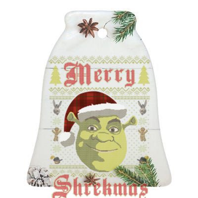 Merry Ugly Sweater Style Christmas Ceramic Bell Ornament