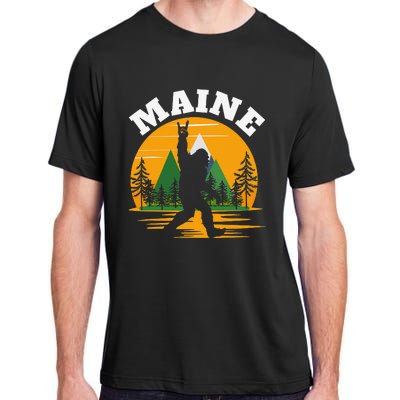 Maine US State Bigfoot Sasquatch Adult ChromaSoft Performance T-Shirt