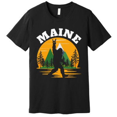 Maine US State Bigfoot Sasquatch Premium T-Shirt