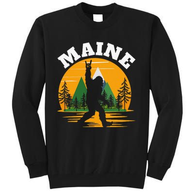 Maine US State Bigfoot Sasquatch Tall Sweatshirt