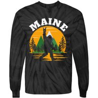 Maine US State Bigfoot Sasquatch Tie-Dye Long Sleeve Shirt