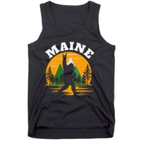 Maine US State Bigfoot Sasquatch Tank Top