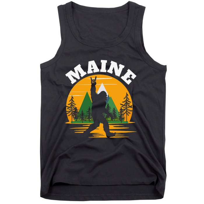 Maine US State Bigfoot Sasquatch Tank Top