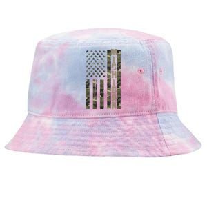 Michigan United States Distressed Camo Us Flag Tie-Dyed Bucket Hat