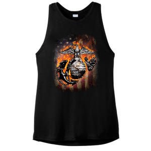 Marine USA Sign Flag Ladies PosiCharge Tri-Blend Wicking Tank