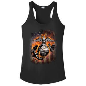 Marine USA Sign Flag Ladies PosiCharge Competitor Racerback Tank