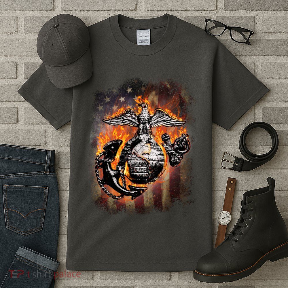 Marine USA Sign Flag Tall T-Shirt