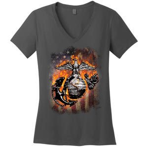 Marine USA Sign Flag Women's V-Neck T-Shirt