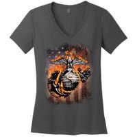 Marine USA Sign Flag Women's V-Neck T-Shirt