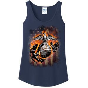 Marine USA Sign Flag Ladies Essential Tank