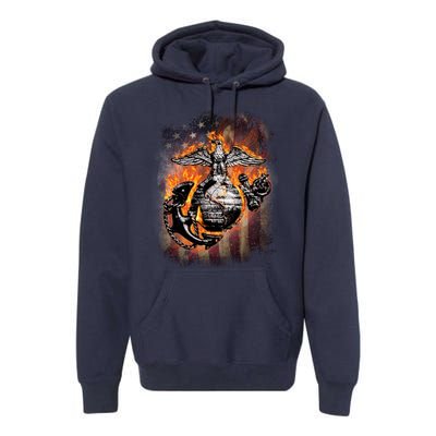 Marine USA Sign Flag Premium Hoodie