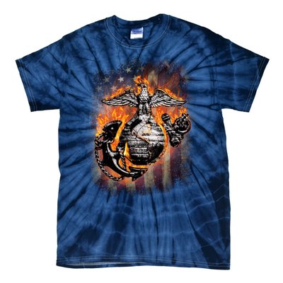 Marine USA Sign Flag Tie-Dye T-Shirt