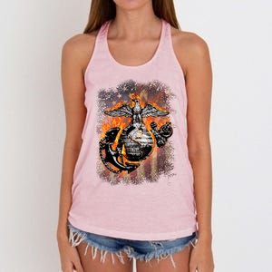 Marine USA Sign Flag Women's Knotted Racerback Tank