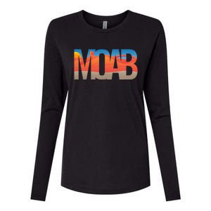 Moab Utah Scenic Landscape Typography Southwestern Womens Cotton Relaxed Long Sleeve T-Shirt