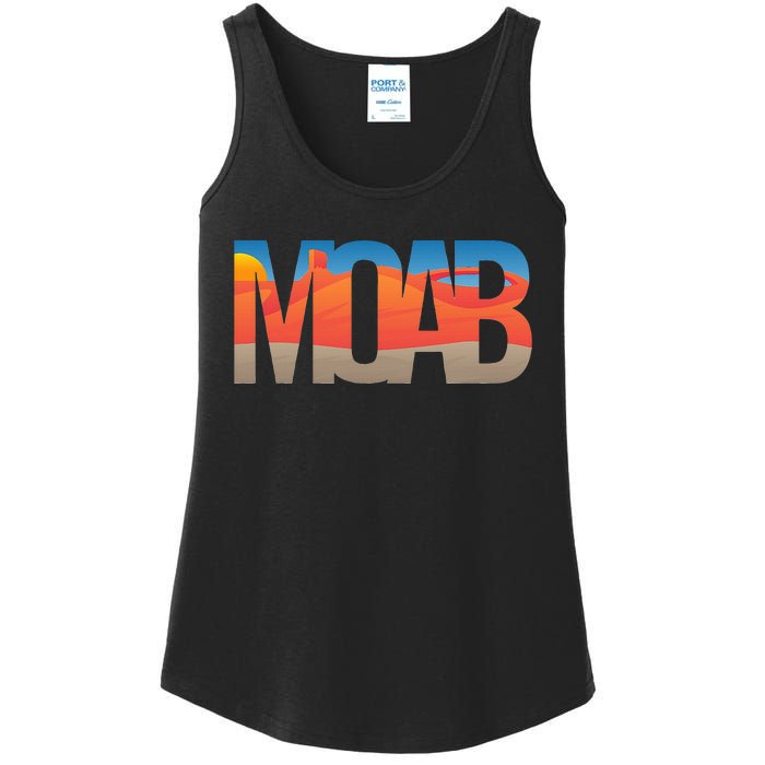 Moab Utah Scenic Landscape Typography Southwestern Ladies Essential Tank