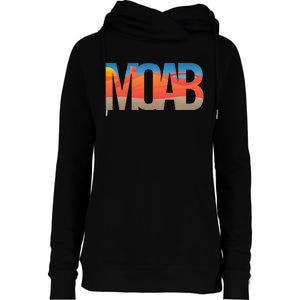 Moab Utah Scenic Landscape Typography Southwestern Womens Funnel Neck Pullover Hood