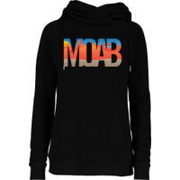 Moab Utah Scenic Landscape Typography Southwestern Womens Funnel Neck Pullover Hood