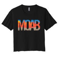 Moab Utah Scenic Landscape Typography Southwestern Women's Crop Top Tee