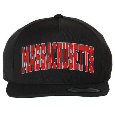 Massachusetts Usa State Ma Varsity Style Vintage Sports Funny Gift Wool Snapback Cap