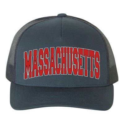 Massachusetts Usa State Ma Varsity Style Vintage Sports Funny Gift Yupoong Adult 5-Panel Trucker Hat