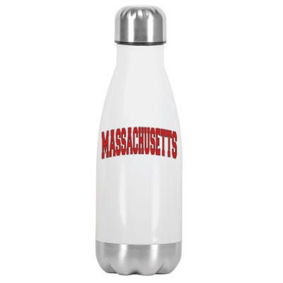 Massachusetts Usa State Ma Varsity Style Vintage Sports Funny Gift Stainless Steel Insulated Water Bottle