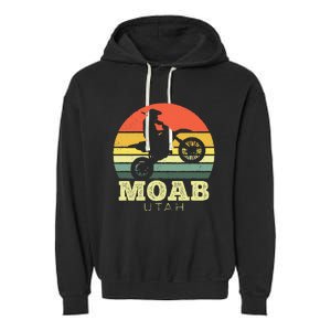 Moab Utah Sunset Dirt Bike Motorcycle Outdoors Garment-Dyed Fleece Hoodie