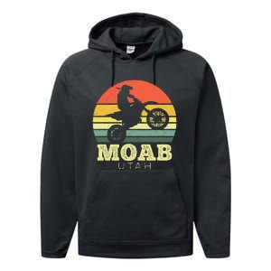 Moab Utah Sunset Dirt Bike Motorcycle Outdoors Performance Fleece Hoodie